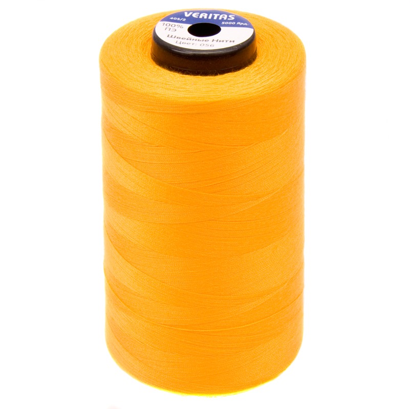 Нитки швейные 100% PE 40/2 цв S-056 оранжевый светлый (боб 5000ярдов) VERITAS0