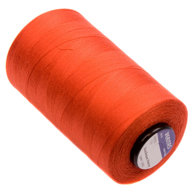Нитки швейные 100% PE 40/2 цв S-045 оранжевый темный (боб 5000ярдов) VERITAS1