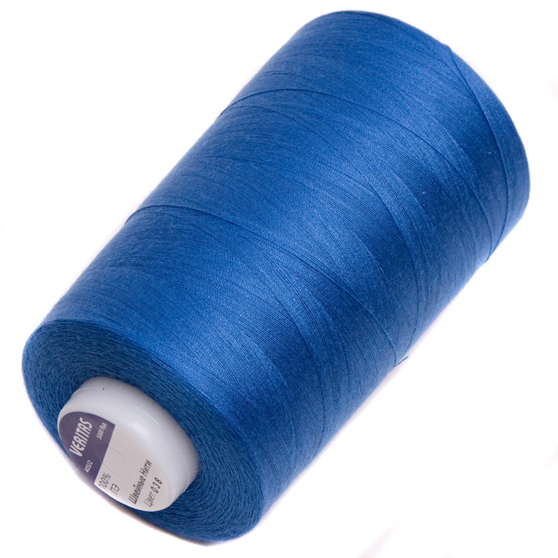 Нитки швейные 100% PE 40/2 цв S-038 синий бледный (боб 5000ярдов) VERITAS1