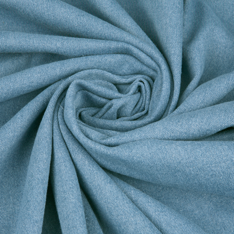 Ткань Джинса 290гр/м2 (8.6 oz), 62хб/20вск/17пэ/1спан, 130см, голубой светлый XBL-300440