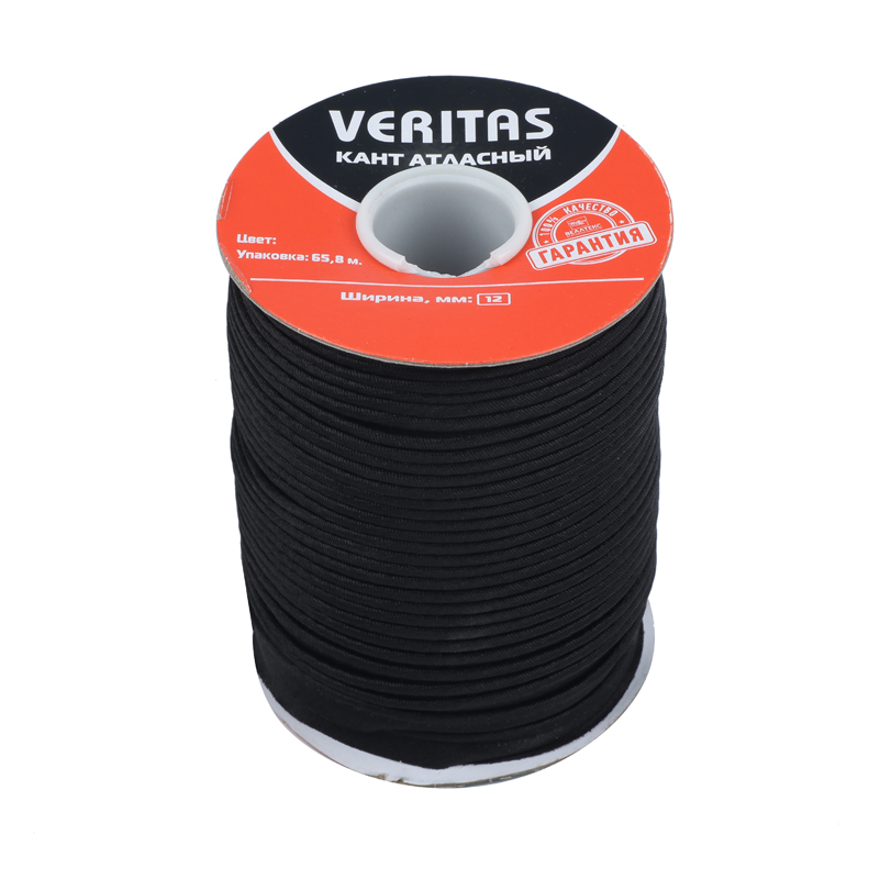 Кант атласный цв S-580 черный (уп 65,8м) Veritas2