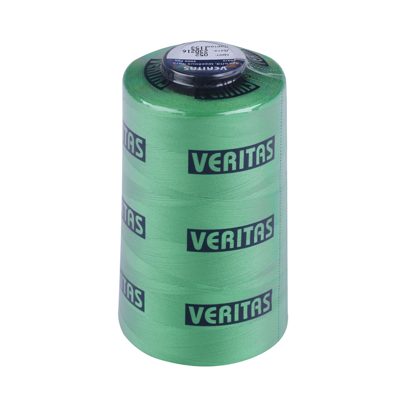 Нитки швейные 100% PE 40/2 цв S-052 зеленый (боб 5000ярдов) VERITAS1