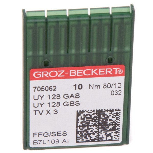 Иглы GROZ-BECKERT UYx128 GAS FFG/SES №80/12 (уп.10шт.)0