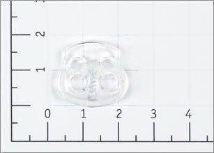 Фиксатор пластик Z38-18 (№1 малый) цв прозрачный для двух шнуров (шнур 3мм) (уп 500 шт)0